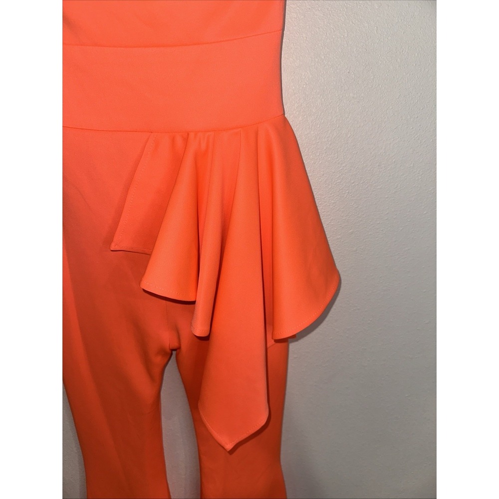 Jonathan Sugar Keyne Halter Neck‎ Jumpsuit Flared Leg Draped Ruffled Detail Sz 6 - Picture 5 of 16